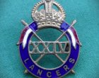 100% Genuine 24th Lancers Officers G&E Cap Badge