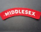 MIDDLESEX REGIMENT CLOTH SHOULDER TITLE.