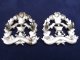 Middlesex Regiment Silver Officers Collar Badges